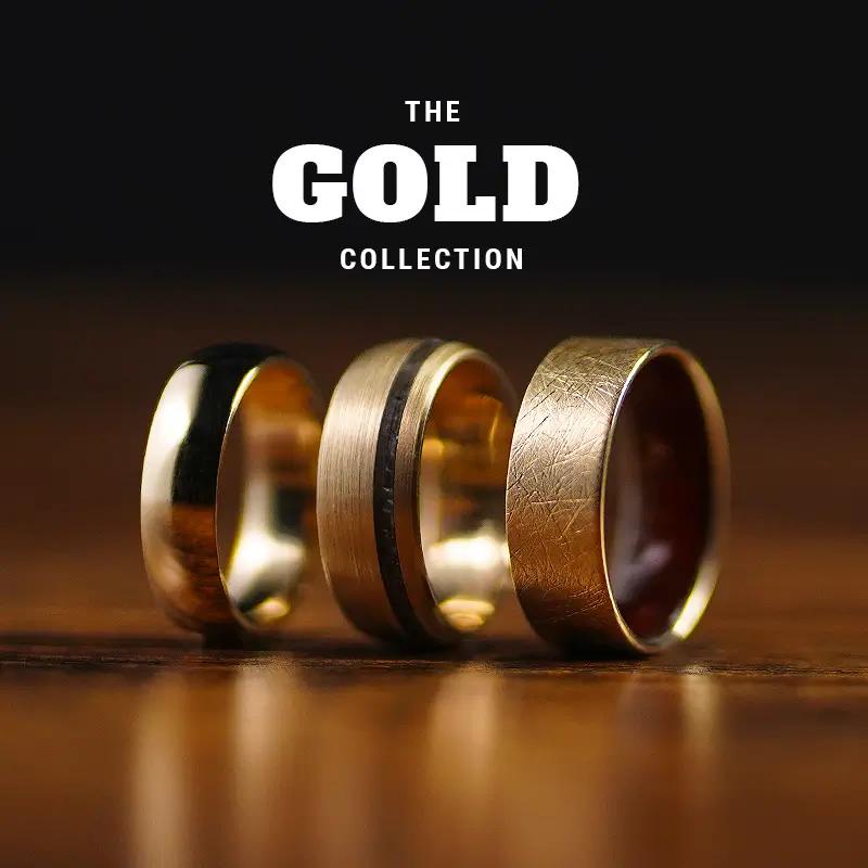 Men's Gold Wedding Bands and Rings - Manly Bands