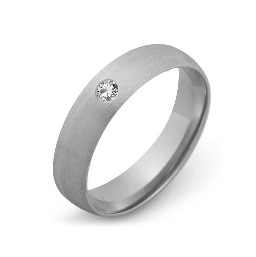 10K White Gold with Stone- Build Your Own Band