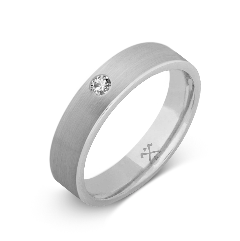 10K White Gold with Stone- Build Your Own Band