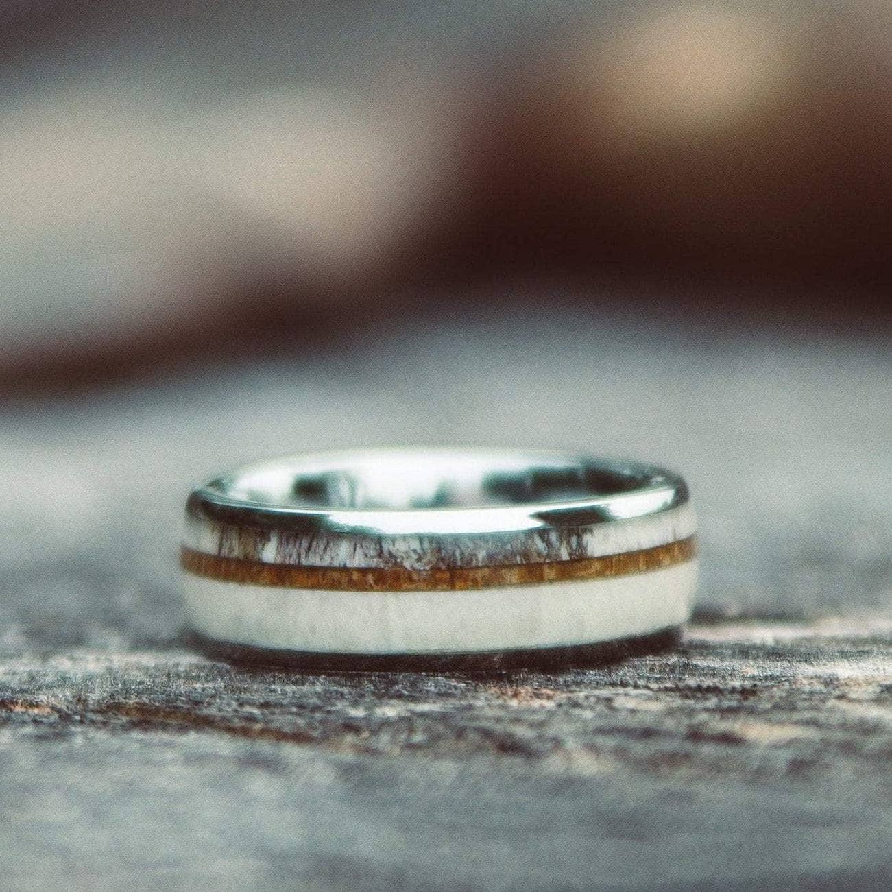 The Elk - Men's Antler & Teakwood Wedding Ring