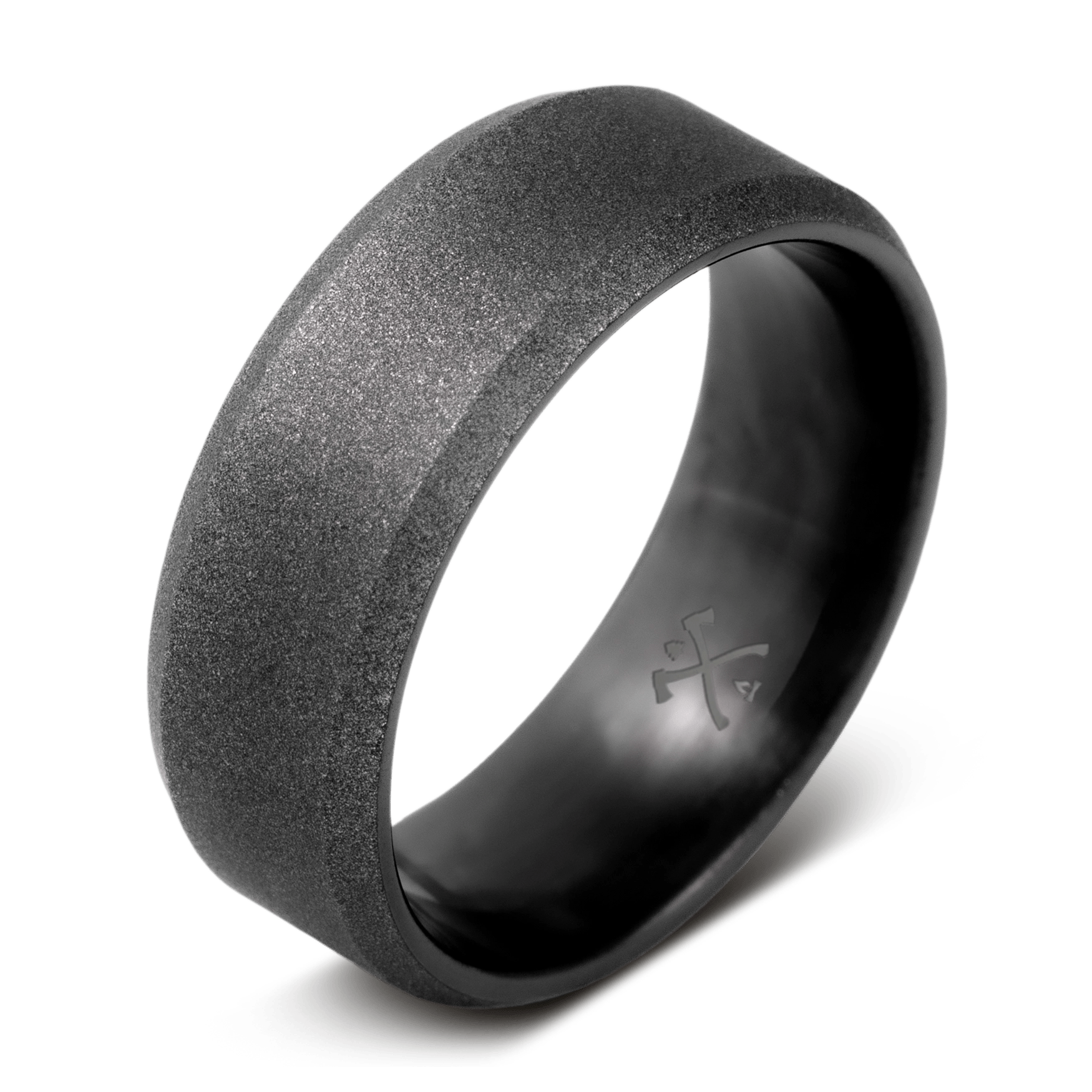 The Galaxy. Black ring for men made with black ceramic and gray cerakote 