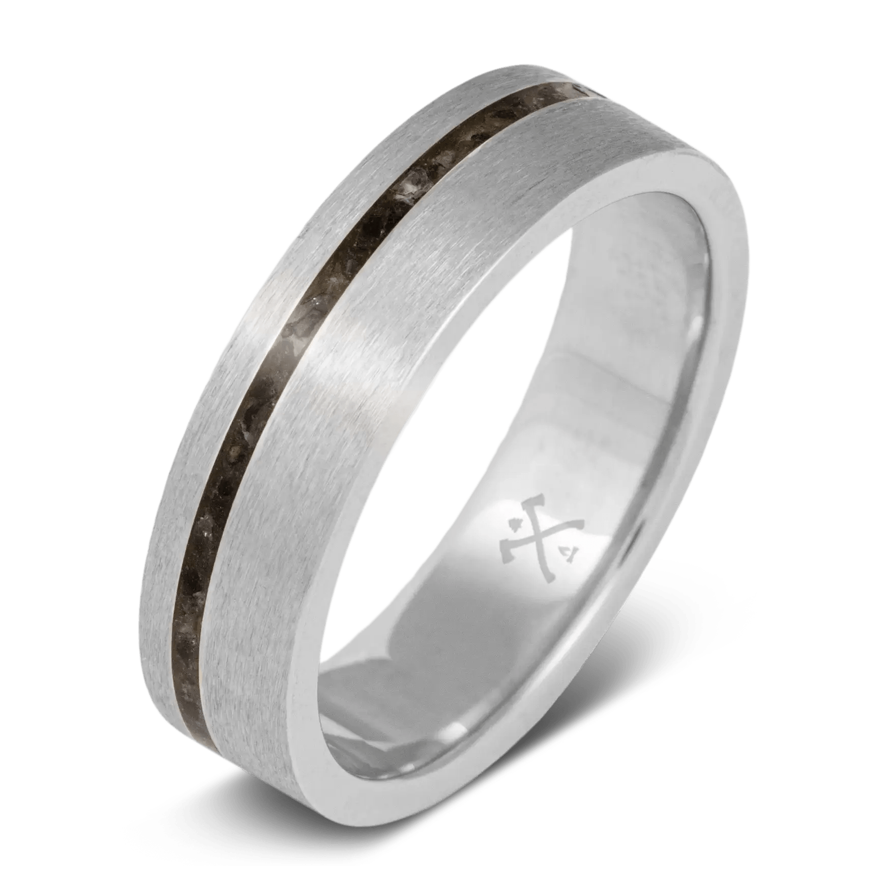 6 mm Silver-Tone Stainless Steel With Black Inlay Ring | In stock! | Lucleon