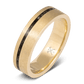 The Mercury. Mens gold wedding band made with yellow gold and obsidian
