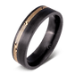 The Ninja black ring for men made with black zirconium and gold mokume inlay