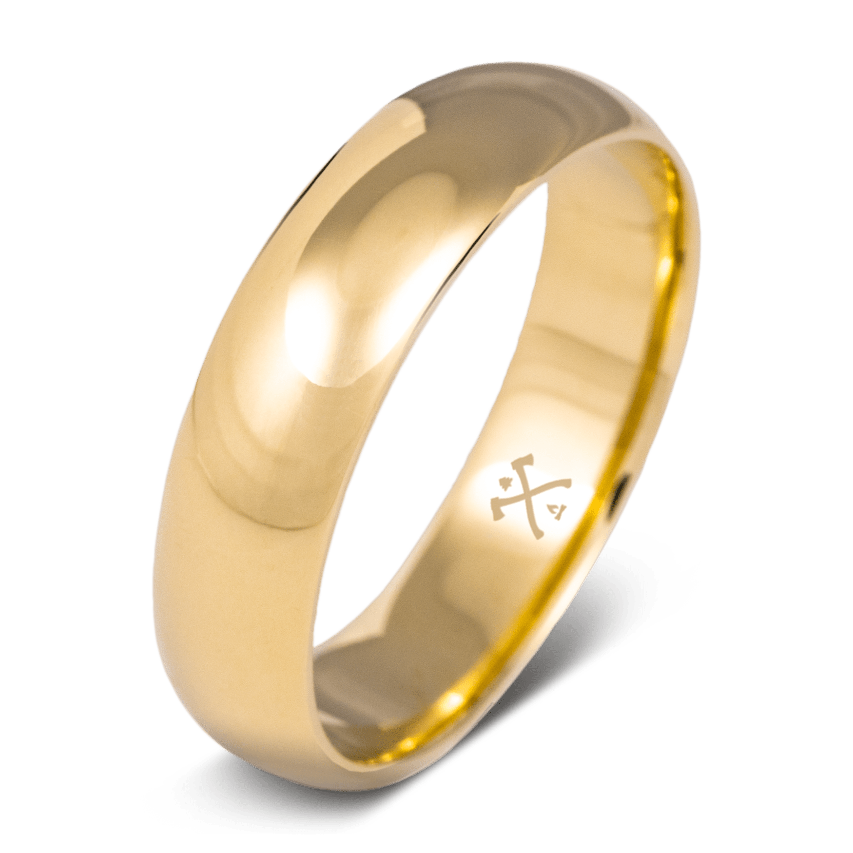 The Prince. Mens gold wedding band made of yellow gold 