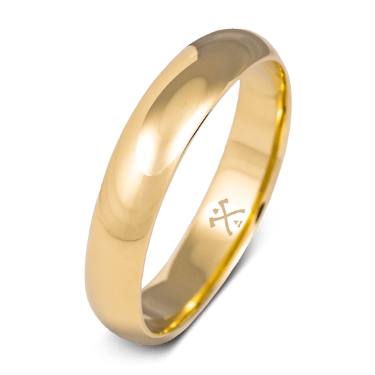 The squire. Mens gold wedding band 5mm wide