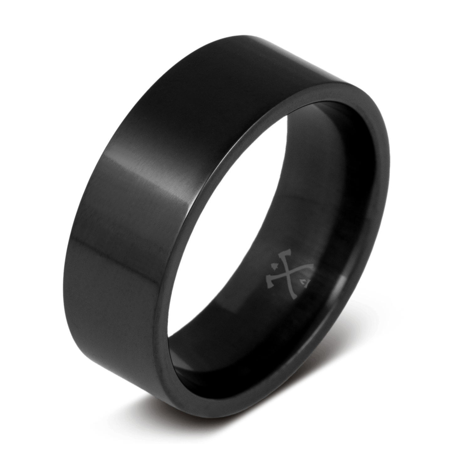 The stuntman black ring for men made with black zirconium