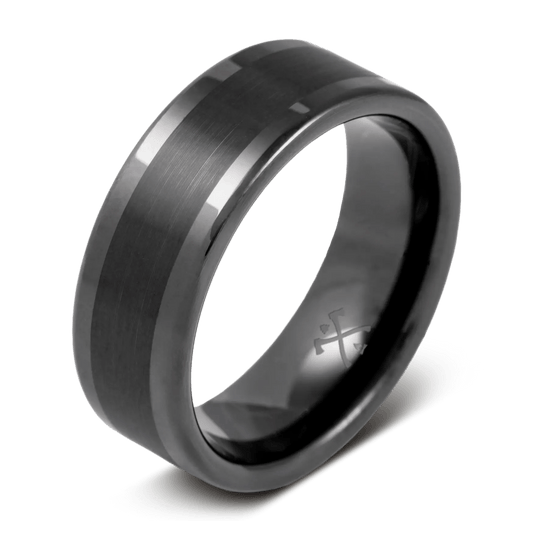 Buy Black With Red Stripe Silicone Ring Online in India 