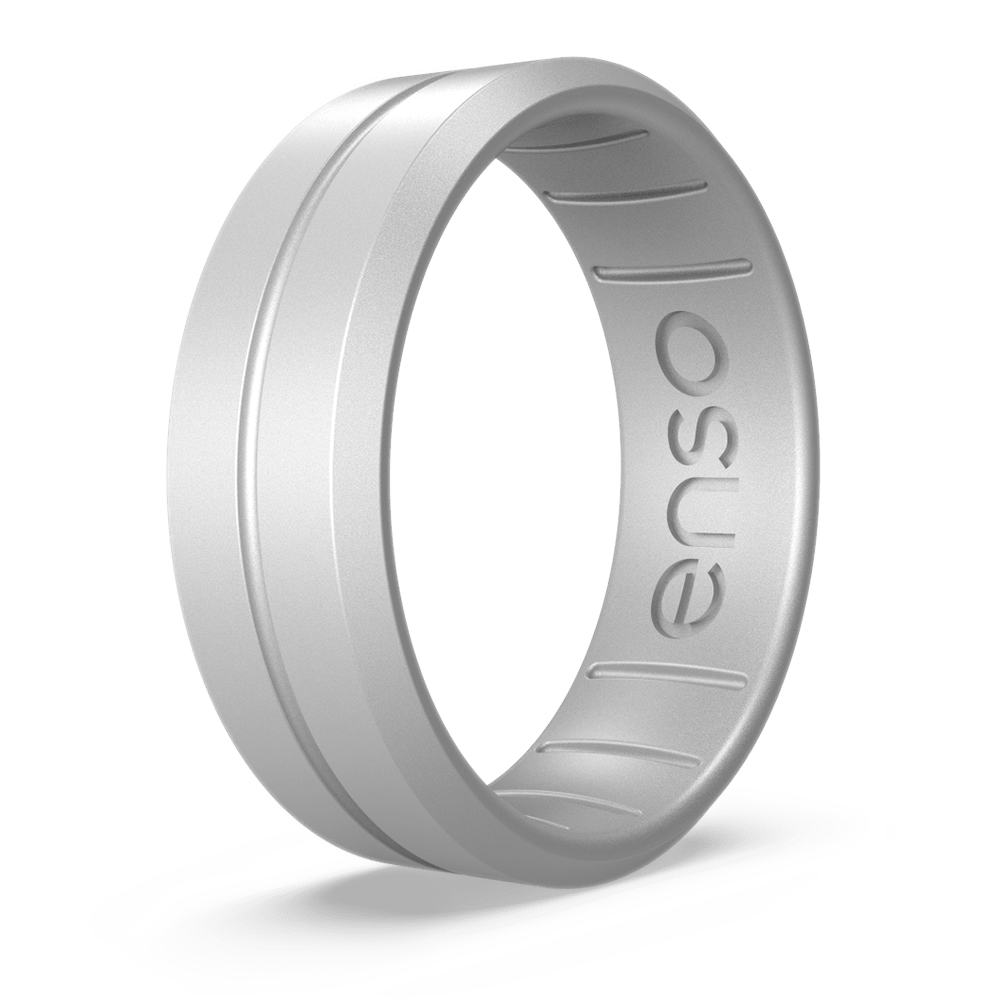 Elements Contour Silicone Ring - Silver - Men's Wedding Rings - Manly Bands