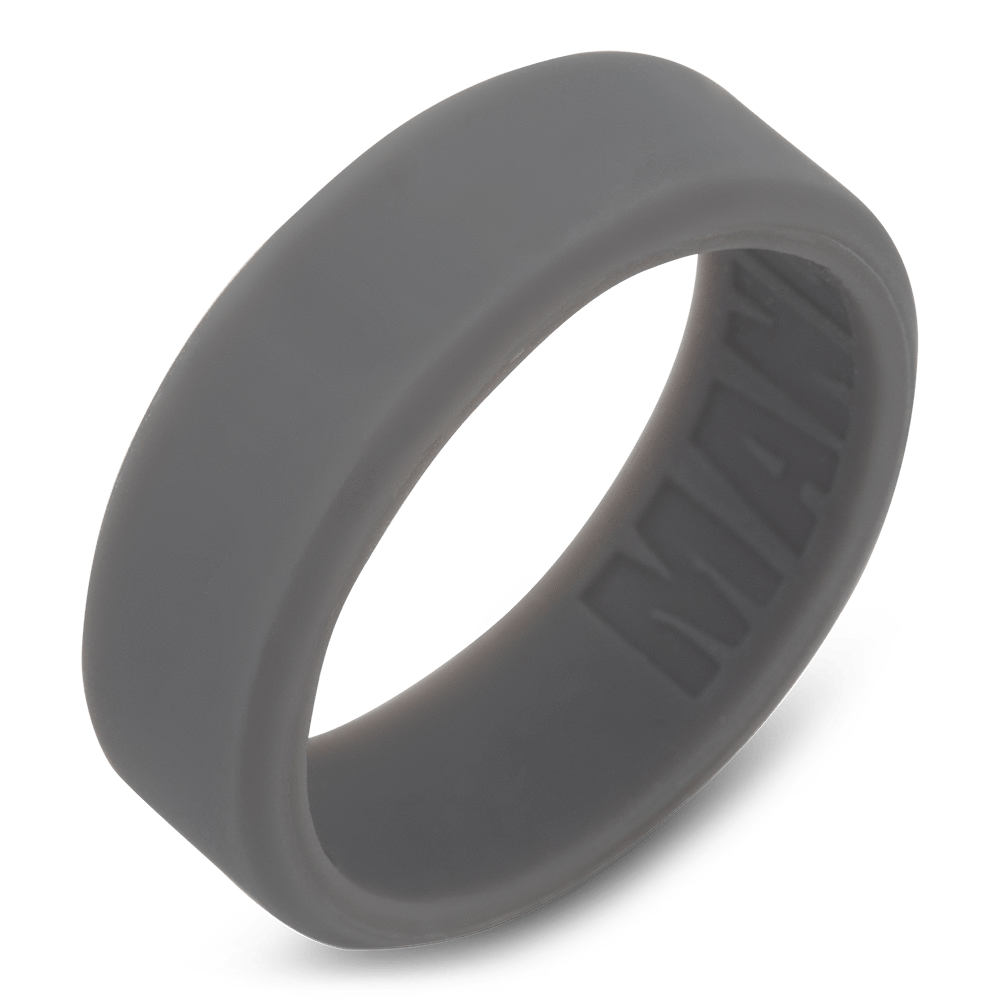 Gunmetal colored Silicone band - Men's Wedding Rings - Manly Bands