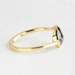 Solid Yellow Gold engagement ring with a salt and pepper stone from the side - Women's Wedding Rings - Manly Bands