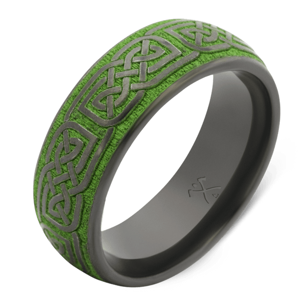 Celtic Scroll Engraved Vivian Wedding Band, Point No Point Studio