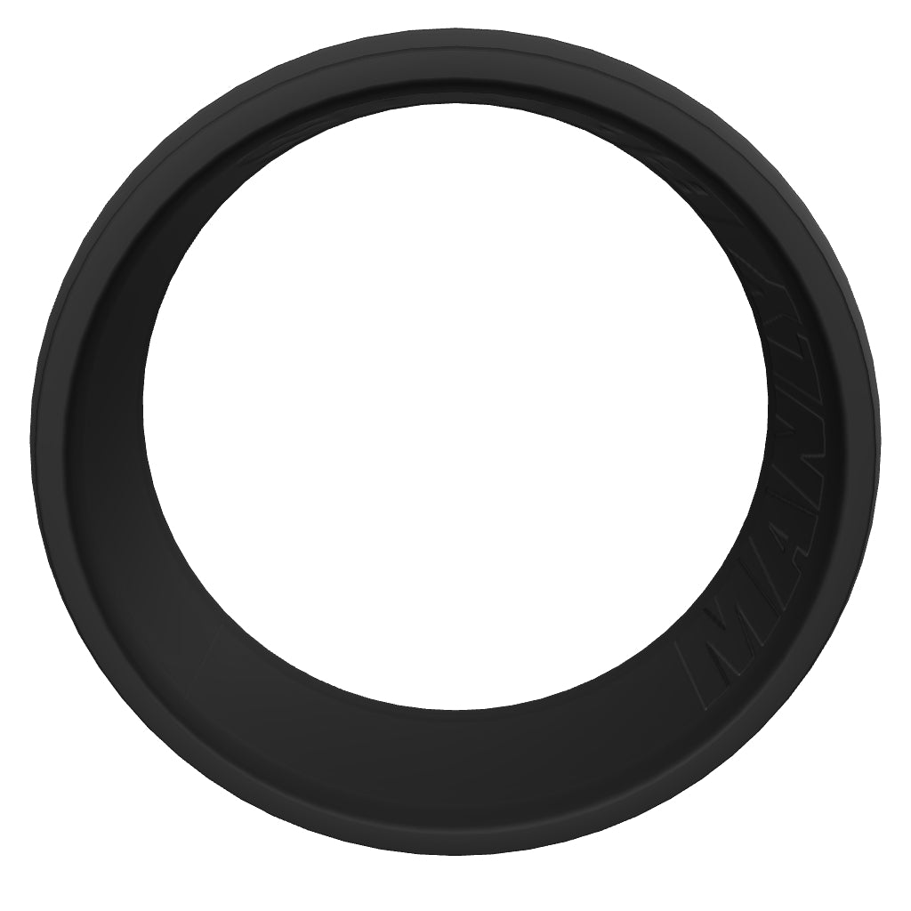 3D view of the Black colored Silicone band - Men's Wedding Rings - Manly Bands